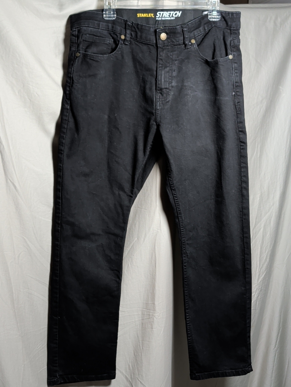 Stanley Slim Straight Black Stretch Jeans Versatile Dress To Casual Wear 36/30